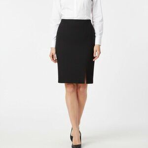 Banana Republic Classic Black Knee-Length Pencil Skirt with Front Slit Size 8